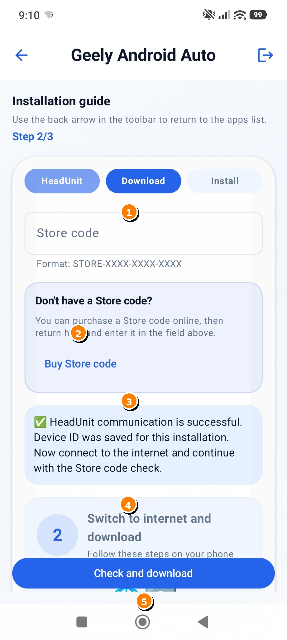 Označeni prikaz koraka 16: 16. Step 2/3 – Store code i preuzimanje