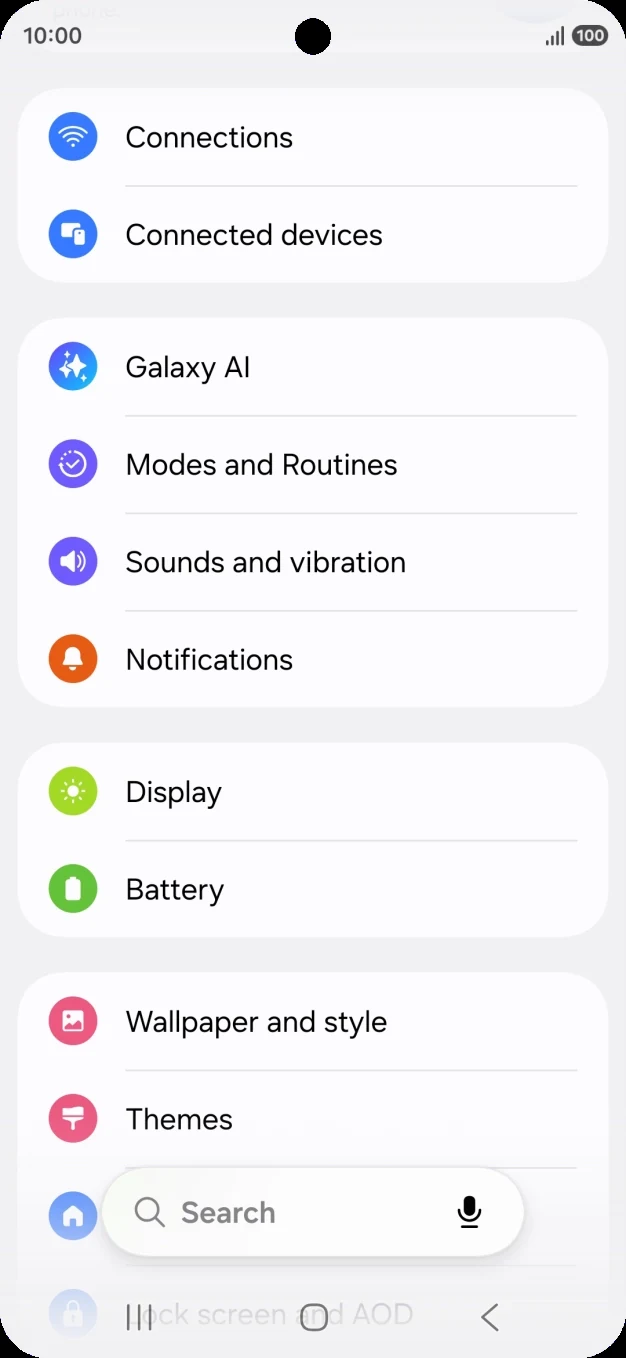 1. Otvorite Connections - Samsung One UI