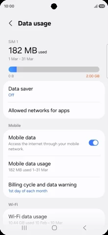 3. Otvorite Allowed networks for apps - Samsung One UI